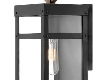 Porter 1-Light Extra Small LED Outdoor Wall Mount Lantern in Black For Sale