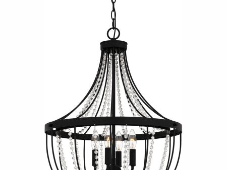 Adelaide 4-light Pendant Matte Black For Sale