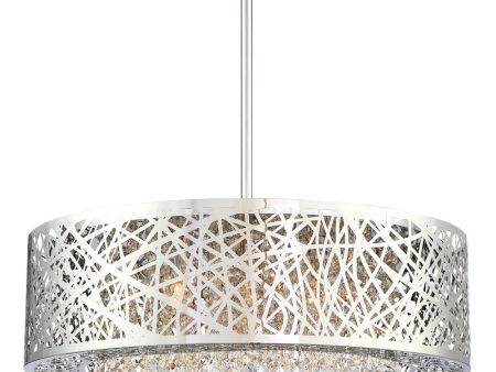 Benedetta 6-Light Pendant Semi-Flush Mount Chrome Crystals Online Hot Sale