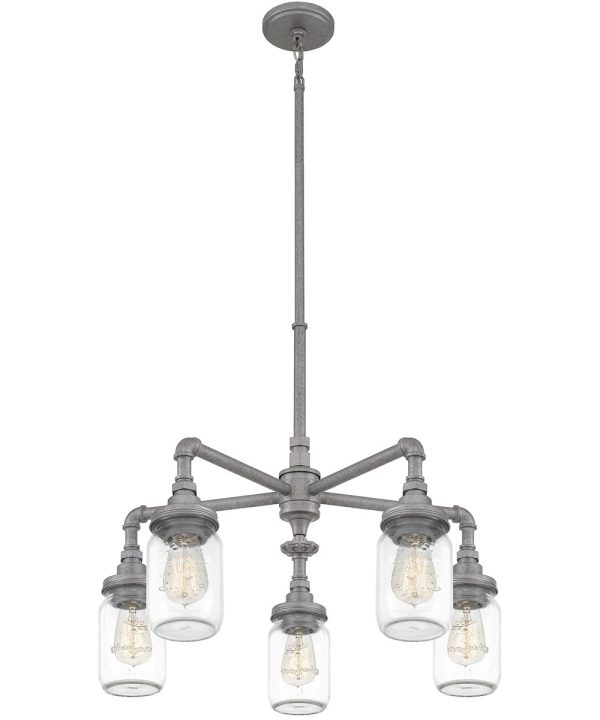 Squire 5-light Chandelier Galvanized Fashion