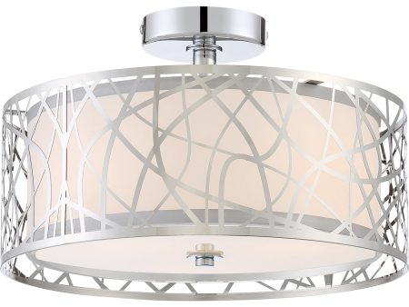 Abode Medium 3-light Semi Flush Mount Polished Chrome on Sale