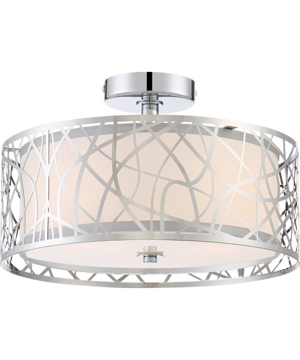 Abode Medium 3-light Semi Flush Mount Polished Chrome on Sale