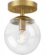 Atwell 1-Light Mid-Century Modern Semi-Flush Mount Brushed Bronze For Discount