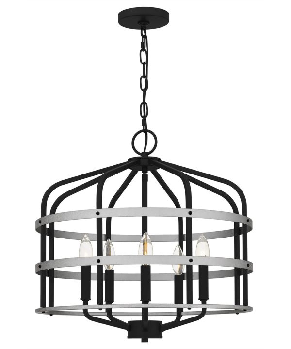 Avignon 5-light Pendant Matte Black For Discount