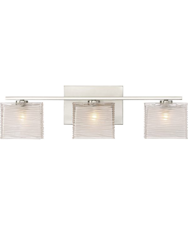 Westcap Large 3-light Bath Light Brushed Nickel For Sale