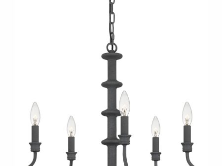 Adela 5-light Chandelier Mottled Black For Discount