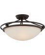 Ashland Extra Large 3-light Semi Flush Mount Western Bronze Supply