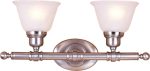 20 w Maxim 2-Light Bathroom Vanity Satin Nickel For Sale