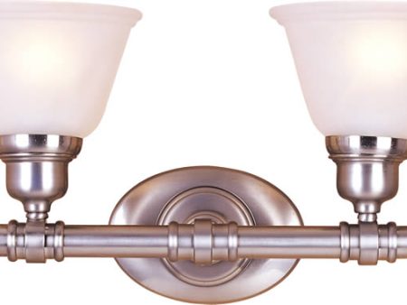 20 w Maxim 2-Light Bathroom Vanity Satin Nickel For Sale