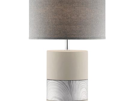 Tiago 1-Light Table Lamp Grey Ceramichrome  Grey Fabric Shade Online now