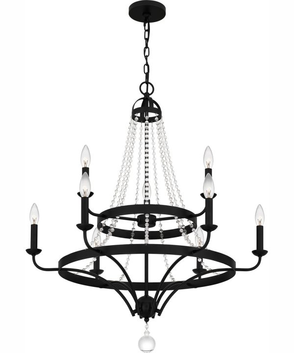 Adelaide 9-light Chandelier Matte Black Fashion