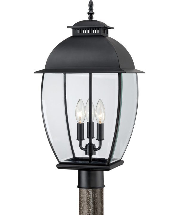 Bain Large 3-light Outdoor Post Light Mystic Black Online now