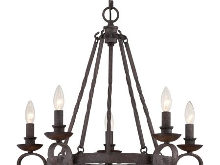 Noble 5-light Chandelier Rustic Black Discount