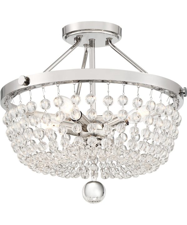 Teresa 4-light Semi Flush Mount Polished Nickel Cheap