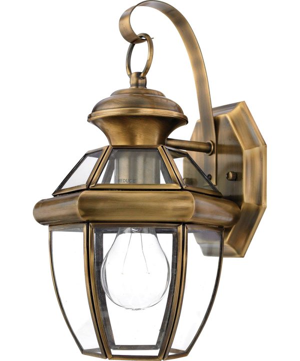 Newbury Small 1-light Outdoor Wall Light Antique Brass Discount