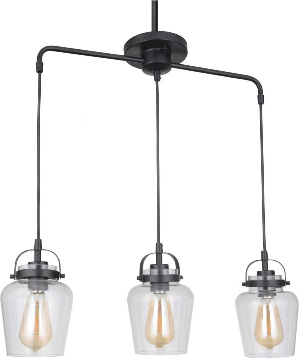 Trystan 3-Light Island Pendant Flat Black Cheap