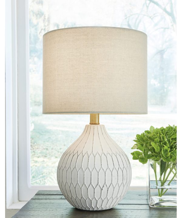 Wardmont Ceramic Table Lamp (1 CN) White Online Hot Sale