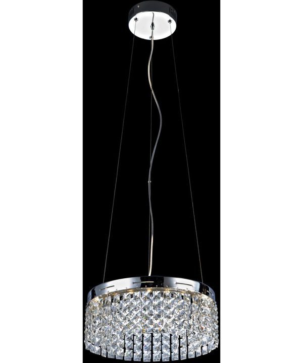 Alecia I 15-Light Led Chandeliers Chrome Crystals Discount