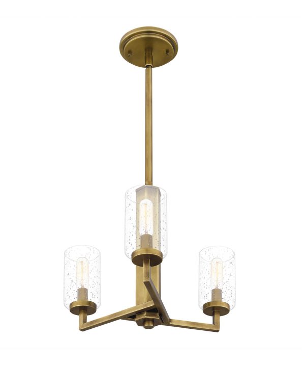 Sunburst 3-light Pendant Weathered Brass Supply