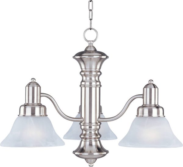 23 w Newburg 3-Light Chandelier Satin Nickel For Discount