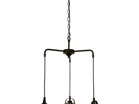 Trystan 3-Light Chandelier Flat Black For Sale