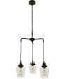 Trystan 3-Light Chandelier Flat Black For Sale