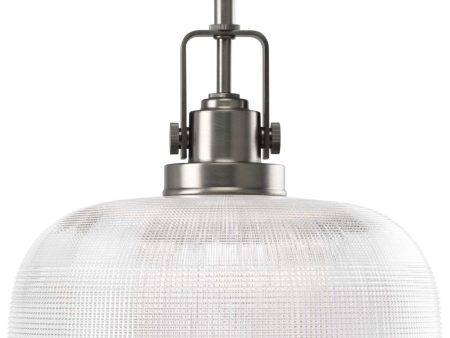 Archie 1-Light Clear Prismatic Glass Coastal Pendant Light Antique Nickel Online