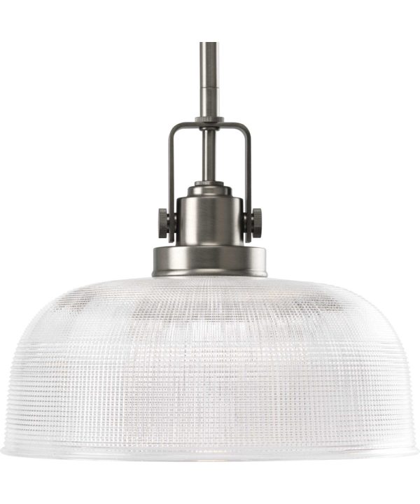 Archie 1-Light Clear Prismatic Glass Coastal Pendant Light Antique Nickel Online