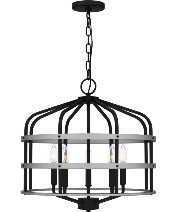 Avignon 5-light Pendant Matte Black For Discount