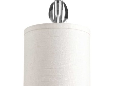 Status 1-Light Off-White textured Shade Coastal Mini-Pendant Light Polished Chrome Supply