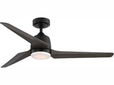 Upshur 52  Indoor Outdoor Transitional Ceiling Fan with LED Light Kit Matte Black Hot on Sale