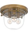 Whistling 3-light Flush Mount Weathered Brass For Sale