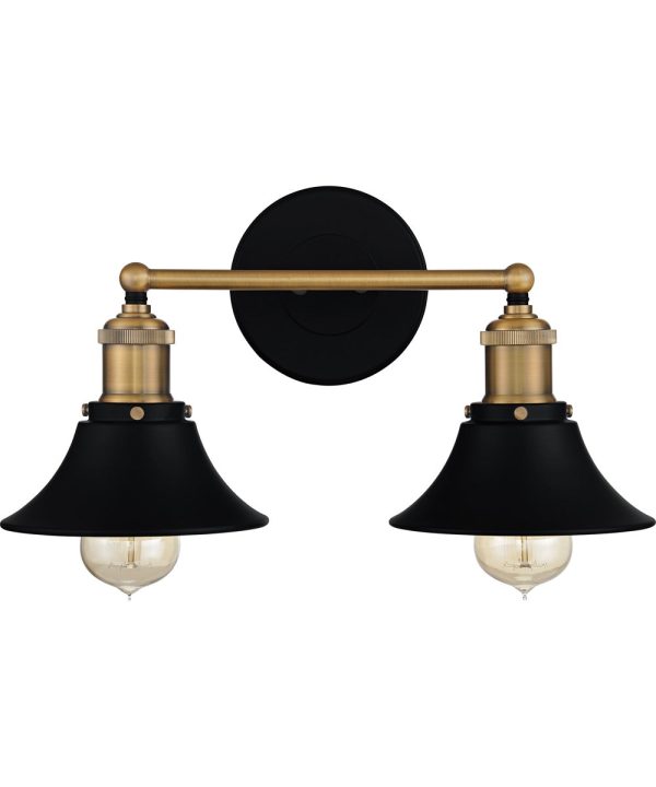 Trafalgar Medium 2-light Bath Light Matte Black Hot on Sale