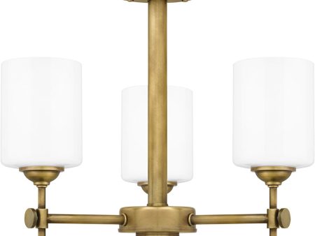 Aria 3-light Semi Flush Mount Weathered Brass Sale