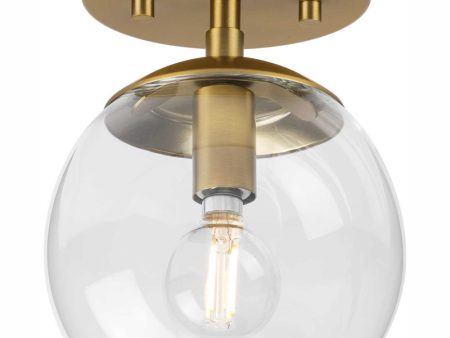 Atwell 1-Light Mid-Century Modern Semi-Flush Mount Brushed Bronze For Discount