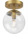 Atwell 1-Light Mid-Century Modern Semi-Flush Mount Brushed Bronze For Discount