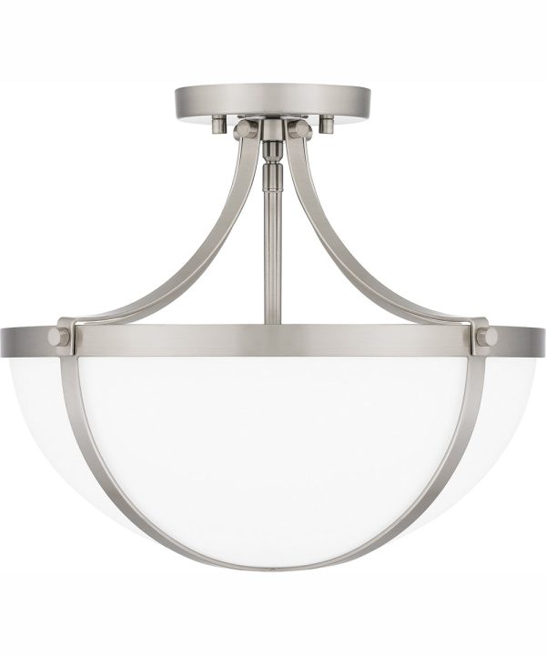 Antebellum Medium 2-light Semi Flush Mount Brushed Nickel For Discount