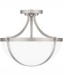 Antebellum Medium 2-light Semi Flush Mount Brushed Nickel For Discount