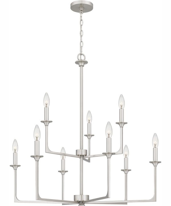 Prescott 9-light Chandelier Brushed Nickel Discount