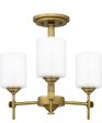 Aria 3-light Semi Flush Mount Weathered Brass Sale