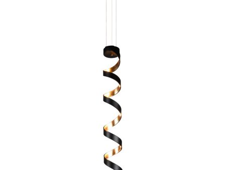 Spiral LED Pendant Black   Gold Online Sale