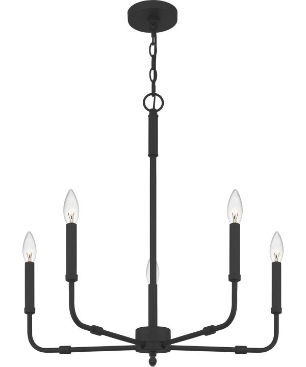 Abner 5-light Chandelier Matte Black on Sale