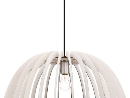 24 W Wood 1-Light  Pendant  White For Sale