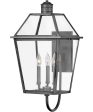 Nouvelle 3-Light Medium Outdoor Wall Mount Lantern in Blackened Brass Online Hot Sale