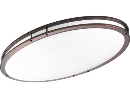 1-Light 18  LED Oval Flush Mount Urban Bronze Fashion