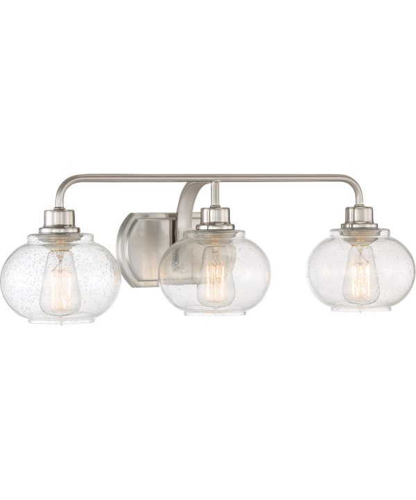 Trilogy Large 3-light Bath Light Brushed Nickel Online now