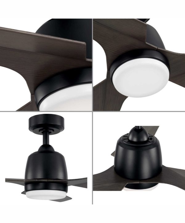 Upshur 52  Indoor Outdoor Transitional Ceiling Fan with LED Light Kit Matte Black Hot on Sale