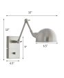 Adesso 12 H Swing Arm LED Wall Lamp Brushed Steel Metal Finish Fashion