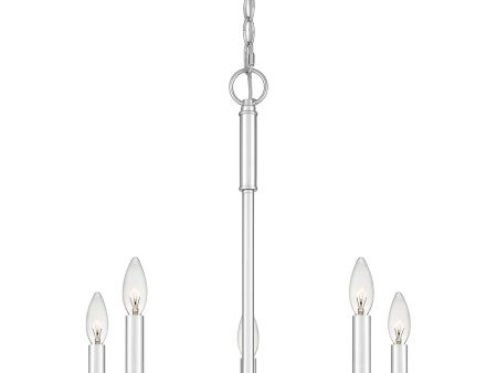 Abner 5-light Chandelier Polished Chrome Online now