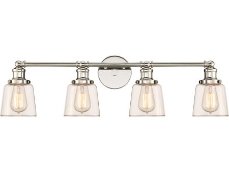 Union Extra Large 4-light Bath Light Polished Nickel For Sale